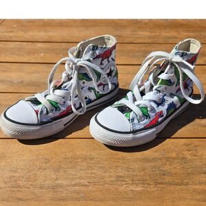 Converse Chuck Taylor Dino High Top Kids Size 12 Dinosaur Print Sneakers